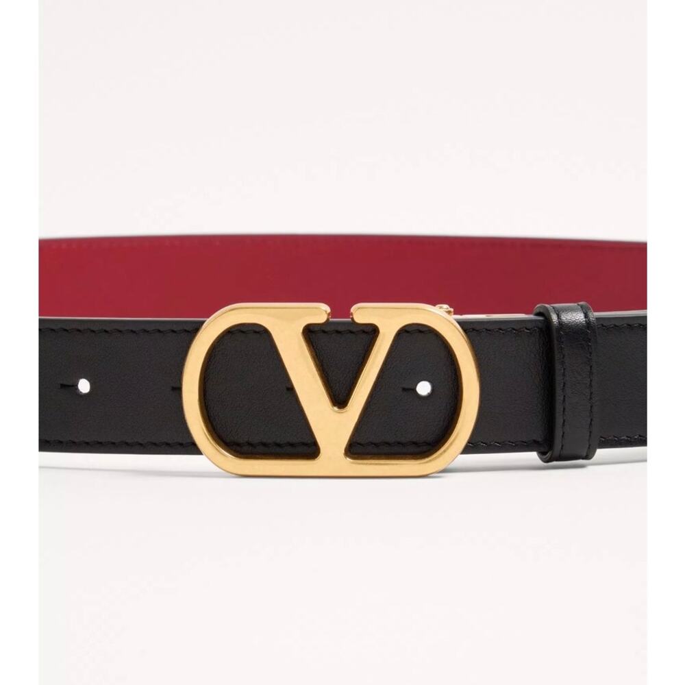 Valentino Garavani VLogo Signature Reversible Shiny Calfskin Belt - 30Mm